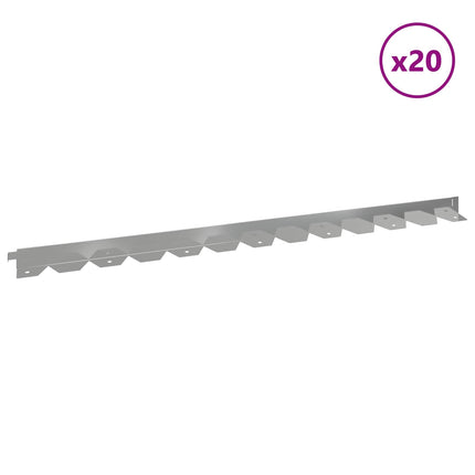 Plænekant 20 pcs 102 x 4 x 4 cm Stål Sølv