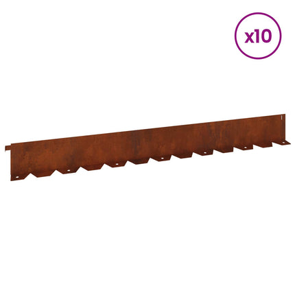 Plænekant 10 pcs 102 x 10 x 4 cm Stål Rusten