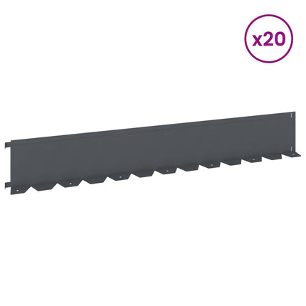 Plænekant 20 pcs 102 x 15 x 4 cm Stål Antracit