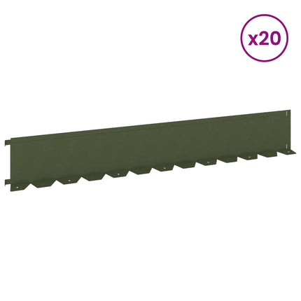 Plænekant 20 pcs 102 x 15 x 4 cm Stål Olivengrøn