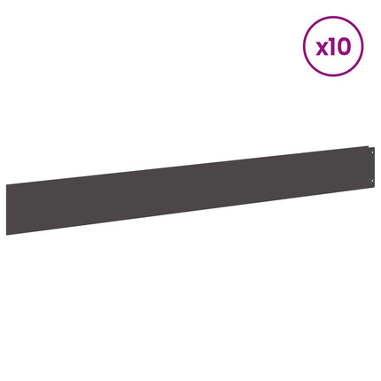 Plænekant 10 pcs 100 x 12 cm Stål Sort