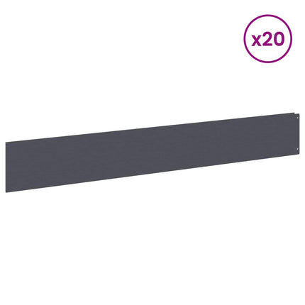 Plænekant 20 pcs 100 x 15 cm Stål Antracit