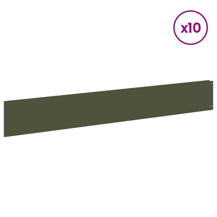Plænekant 10 pcs 100 x 15 cm Stål Olivengrøn