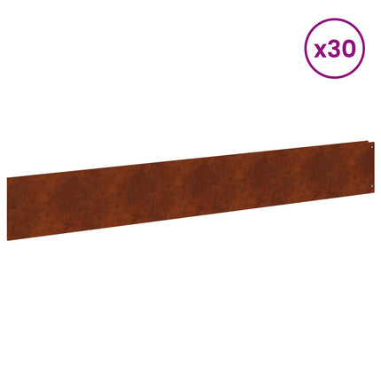 Plænekant 30 pcs 100 x 15 cm Stål Rusten