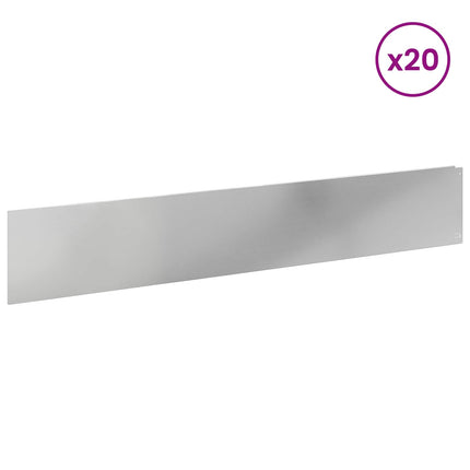 Plænekant 20 pcs 100 x 18 cm Stål Sølv