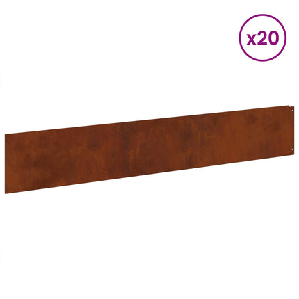 Plænekant 20 pcs 100 x 18 cm Stål Rusten
