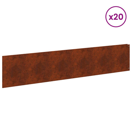 Plænekant 20 pcs 100 x 22 cm Stål Rusten