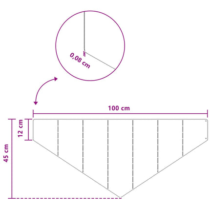 Plænekant 100 x 45 cm Stål Sølv