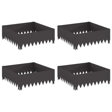 Plænekant 4 pcs 60 x 60 x 20 cm Stål Sort