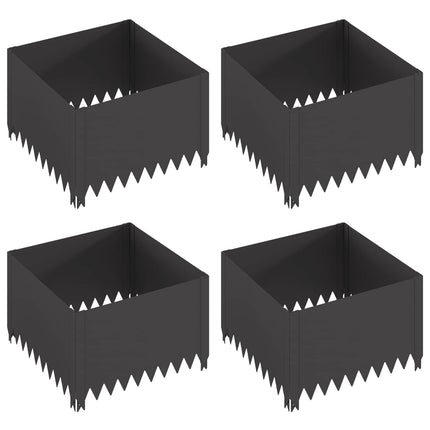 Plænekant 4 pcs 60 x 60 x 35 cm Stål Sort