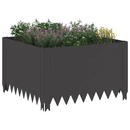 Plænekant 4 pcs 60 x 60 x 35 cm Stål Sort
