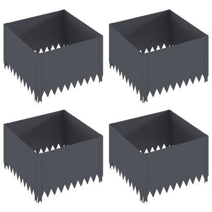 Plænekant 4 pcs 60 x 60 x 35 cm Stål Antracit