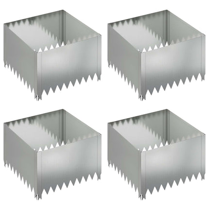 Plænekant 4 pcs 60 x 60 x 35 cm Stål Sølv