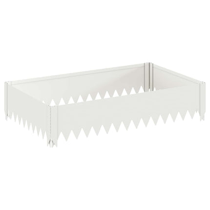 Plænekant 4 stk. 100 x 60 x 20 cm Stål Hvid