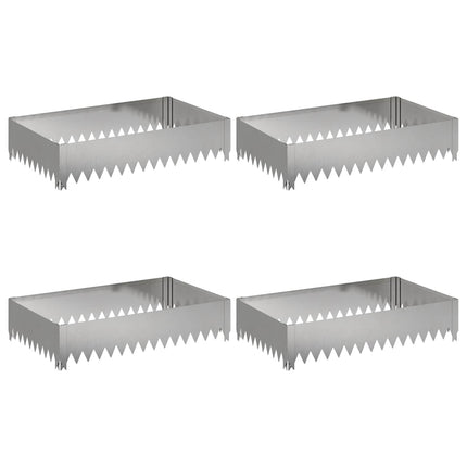 Plænekant 4 pcs 100 x 60 x 20 cm Stål Sølv