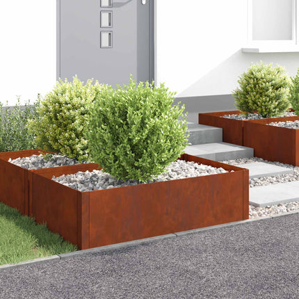 Plænekant 4 pcs 100 x 60 x 35 cm Stål Rusten