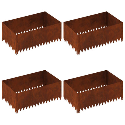 Plænekant 4 pcs 100 x 60 x 35 cm Stål Rusten