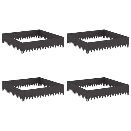 Plænekant 4 pcs 100 x 100 x 20 cm Stål Sort