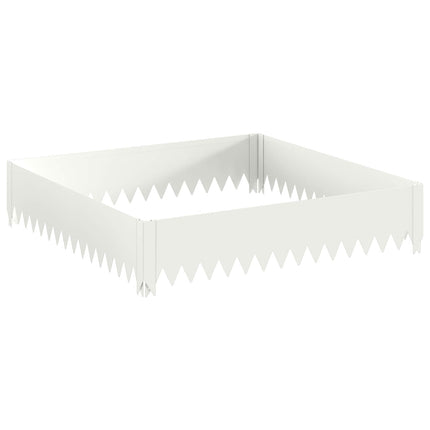 Plænekant 4 stk. 100 x 100 x 20 cm Stål Hvid
