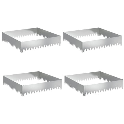 Plænekant 4 pcs 100 x 100 x 20 cm Stål Sølv