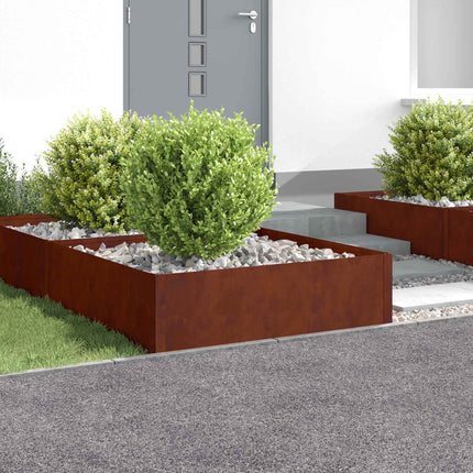 Plænekant 4 pcs 100 x 100 x 35 cm Stål Rusten