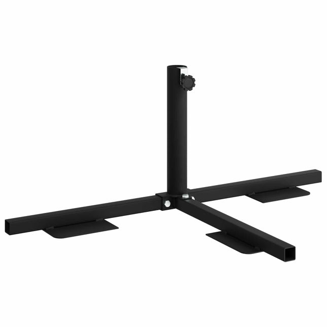 Halv Parasol Base Ramme Sort Stål for 32-38 mm Pole