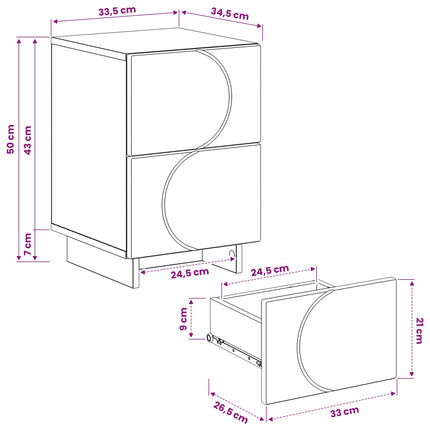 Natskab Sort 33,5 x 34,5 x 50 cm Konstrueret træ