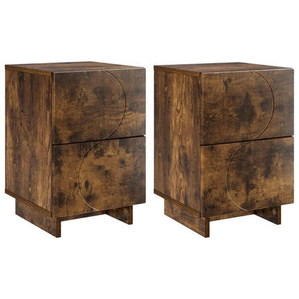 Natskab 2 stk. Røget eg 33,5 x 34,5 x 50 cm Konstrueret træ