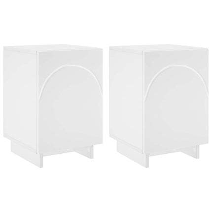 Natskab 2 pcs Hvid 33,5 x 34,5 x 50 cm Konstrueret træ