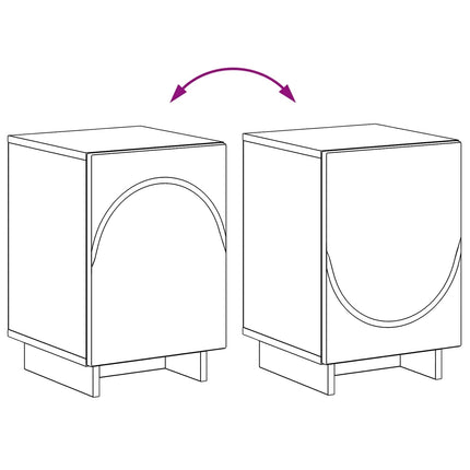 Natskab 2 pcs Sort 33,5 x 34,5 x 50 cm Konstrueret træ