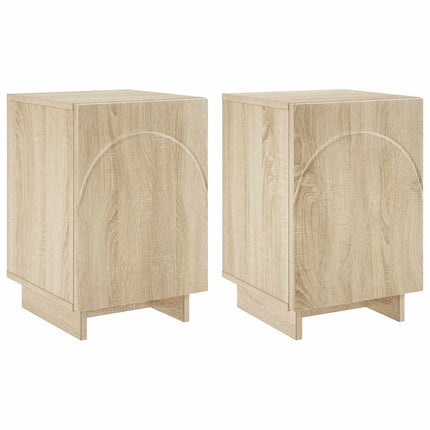 Natskab 2 pcs Sonoma-eg 33,5 x 34,5 x 50 cm Konstrueret træ