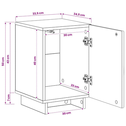 Natskab 2 pcs Gammelt træ 33,5 x 34,5 x 50 cm Konstrueret træ
