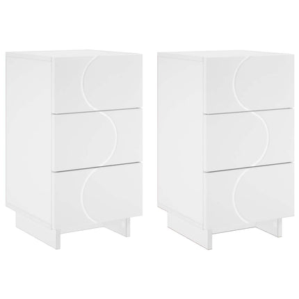Natskab 2 pcs Hvid 33,5 x 34,5 x 60 cm Konstrueret træ