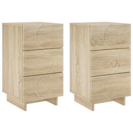 Natskab 2 pcs Sonoma-eg 33,5 x 34,5 x 60 cm Konstrueret træ