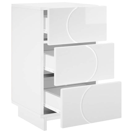 Natskab 2 pcs Hvid højglans 33,5 x 34,5 x 60 cm Konstrueret træ