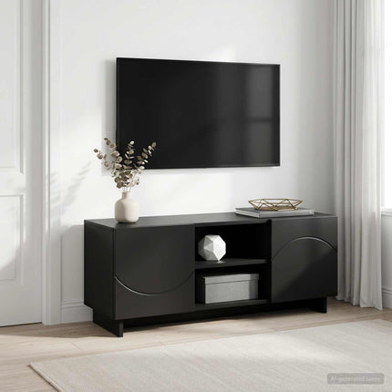 TV-bord 90 x 34.5 x 40 cm Sort Konstrueret træ