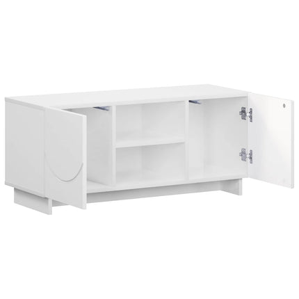 TV-bord 90 x 34.5 x 40 cm Hvid højglans Konstrueret træ