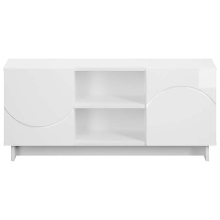 TV-bord 90 x 34.5 x 40 cm Hvid højglans Konstrueret træ