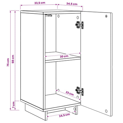 Skænk Gammelt træ 33.5 x 34.5 x 75 cm Konstrueret træ