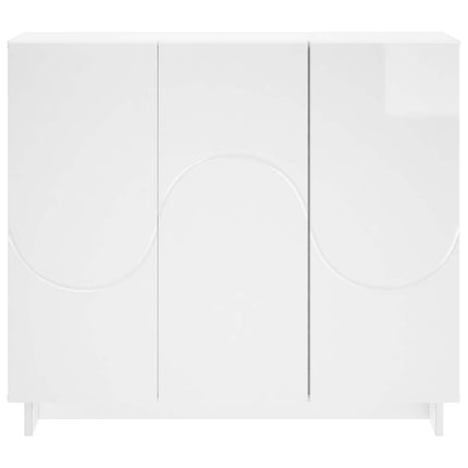 Sideboard Hvid højglans 85.5 x 31 x 75 cm Konstrueret træ