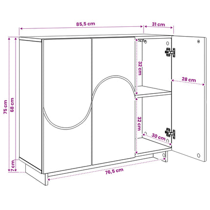 Sideboard Artisan-eg 85.5 x 31 x 75 cm Konstrueret træ