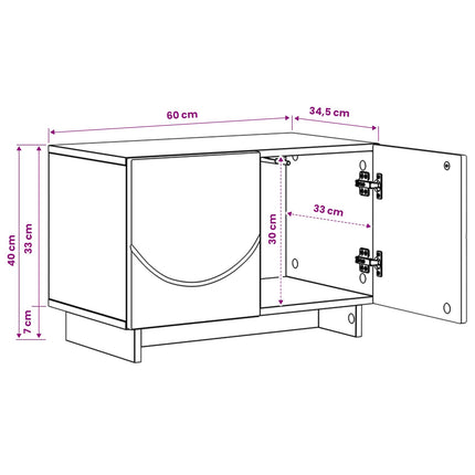 TV-bord 60 x 34.5 x 40 cm Betongrå Konstrueret træ