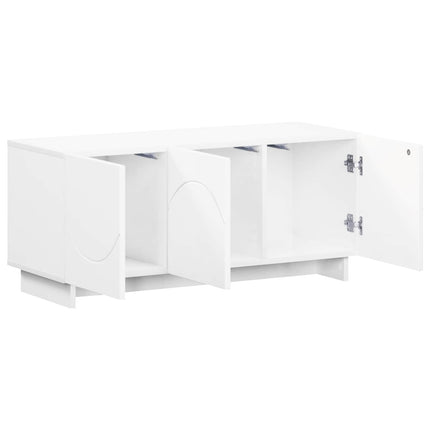 TV-bord 90 x 34.5 x 40 cm Hvid højglans Konstrueret træ