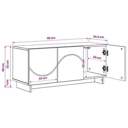 TV-bord 90 x 34.5 x 40 cm Gammelt træ Konstrueret træ