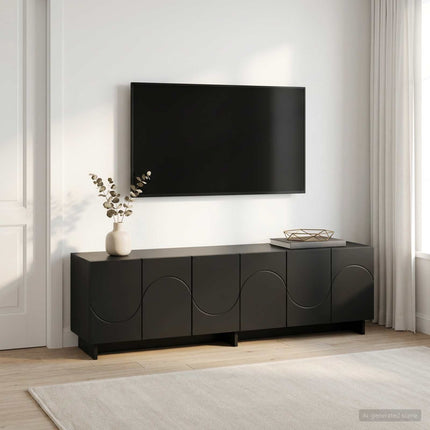 TV-bord 140 x 34.5 x 40 cm Sort Konstrueret træ