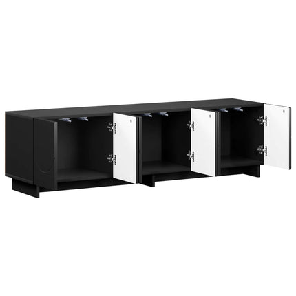 TV-bord 140 x 34.5 x 40 cm Sort Konstrueret træ