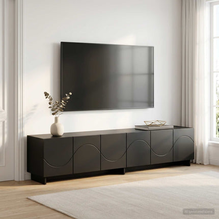 TV-bord 179,5 x 34,5 x 40 cm Sort Konstrueret træ