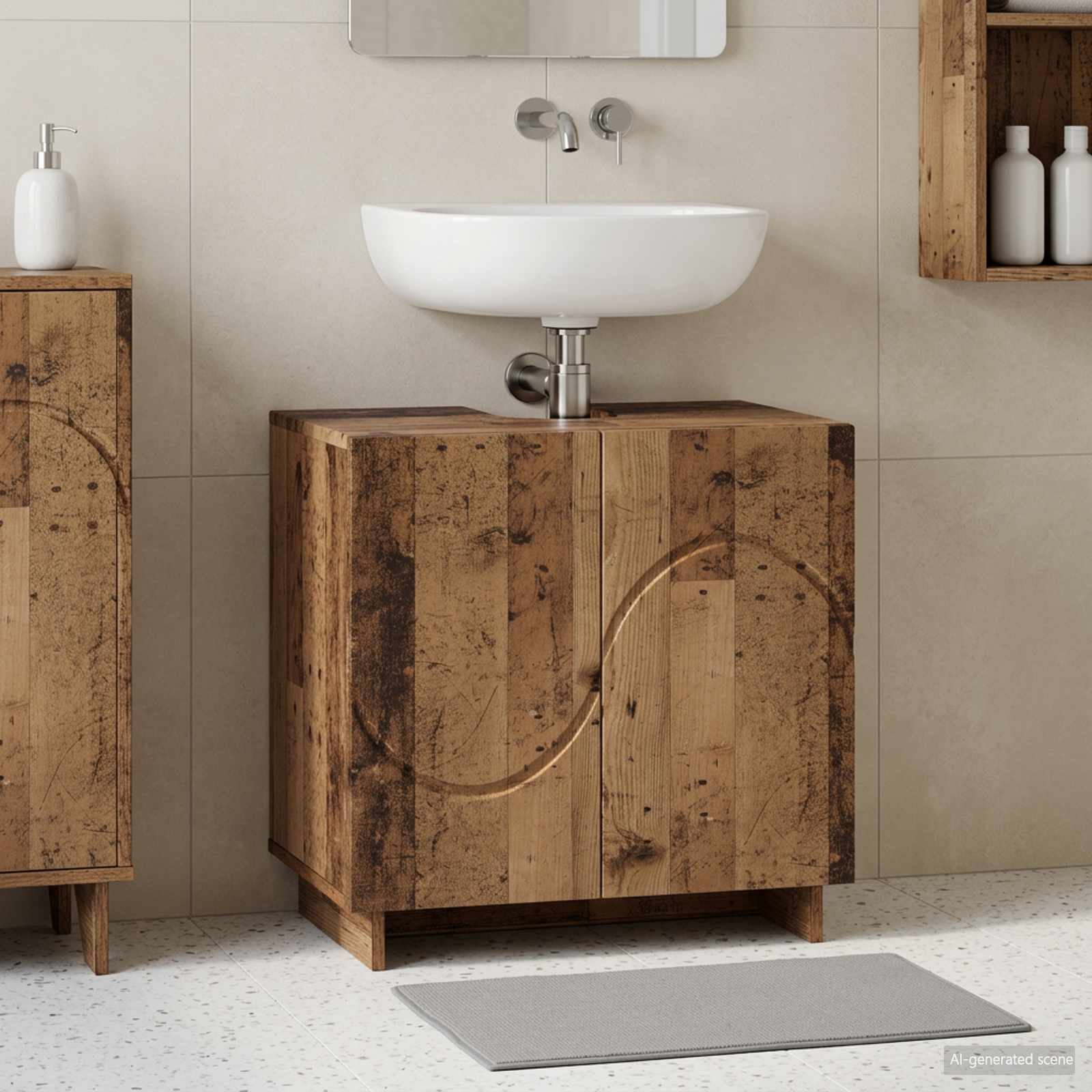 Badevrelsesskab Gammelt tr 60 x 41 x 58 cm Konstrueret tr