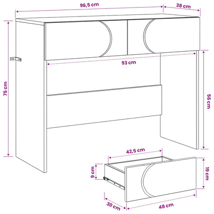 Konsolbord Hvid højglans 96,5 x 38 x 75 cm Konstrueret træ