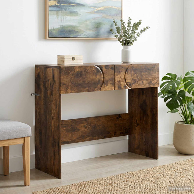 Konsolbord Røget eg 96,5 x 38 x 75 cm Konstrueret træ